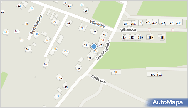 Kielce, Świerczyńska, 43, mapa Kielc