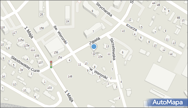 Kielce, św. Weroniki, 12, mapa Kielc