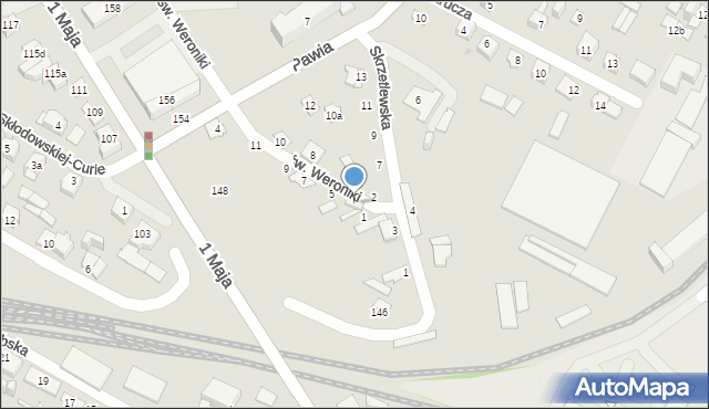 Kielce, św. Weroniki, 3, mapa Kielc