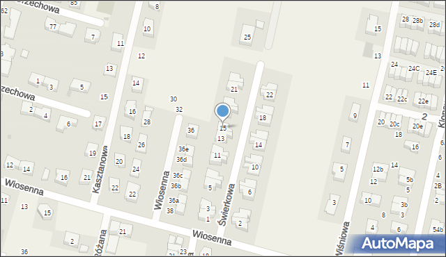 Kiełczów, Świerkowa, 15, mapa Kiełczów