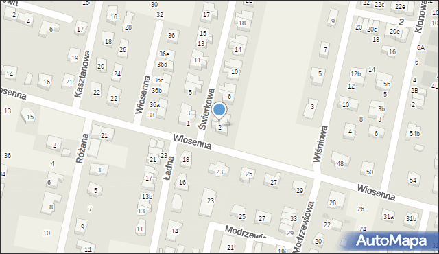 Kiełczów, Świerkowa, 2, mapa Kiełczów