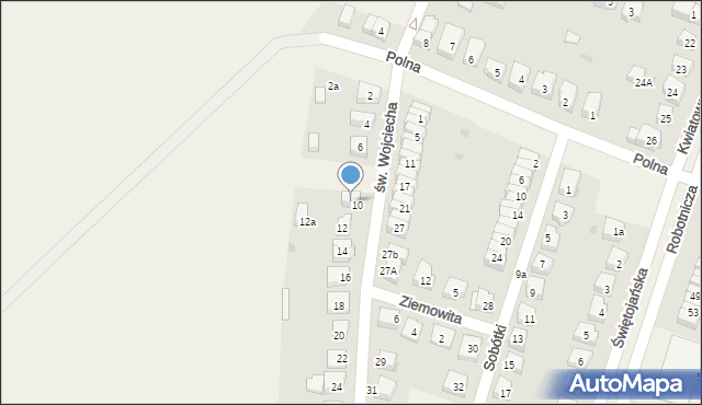 Kobierzyce, św. Wojciecha, 10, mapa Kobierzyce