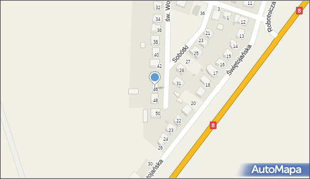 Kobierzyce, św. Wojciecha, 46, mapa Kobierzyce