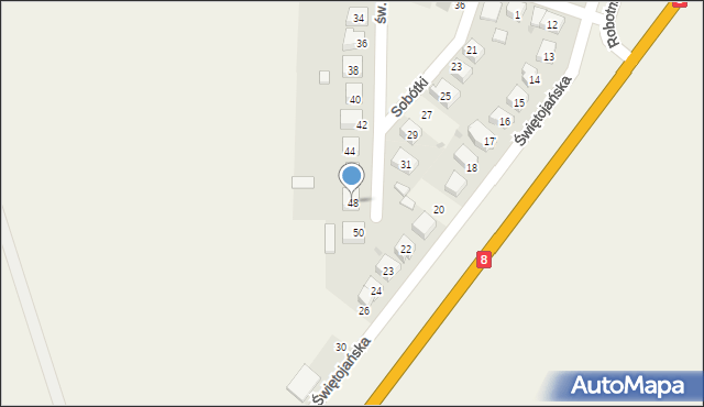 Kobierzyce, św. Wojciecha, 48, mapa Kobierzyce