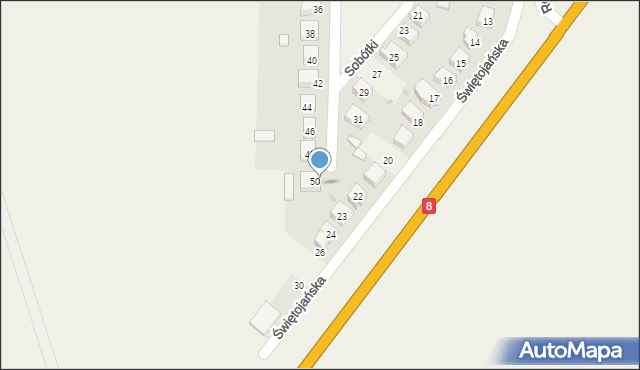 Kobierzyce, św. Wojciecha, 52, mapa Kobierzyce