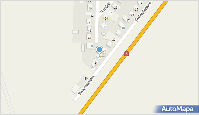 Kobierzyce, Świętojańska, 23, mapa Kobierzyce