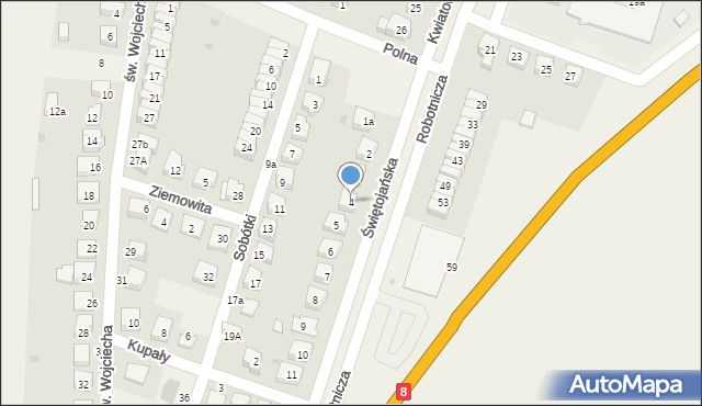 Kobierzyce, Świętojańska, 4, mapa Kobierzyce