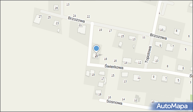 Kobylarnia, Świerkowa, 20, mapa Kobylarnia