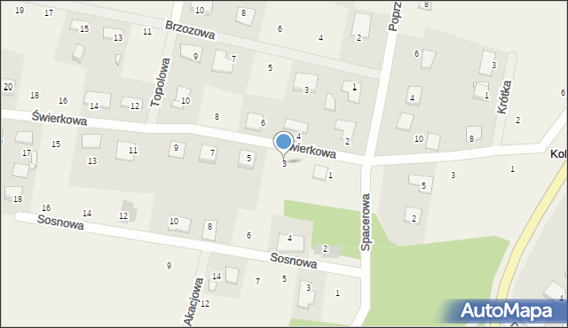 Kobylarnia, Świerkowa, 3, mapa Kobylarnia