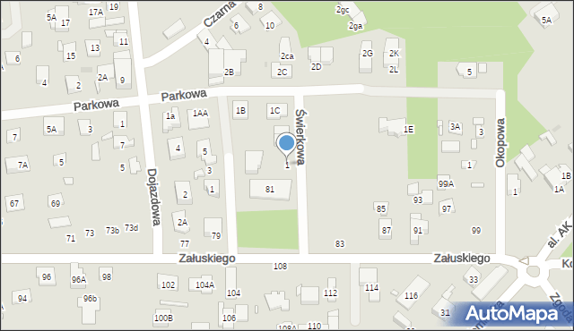 Kobyłka, Świerkowa, 1, mapa Kobyłka