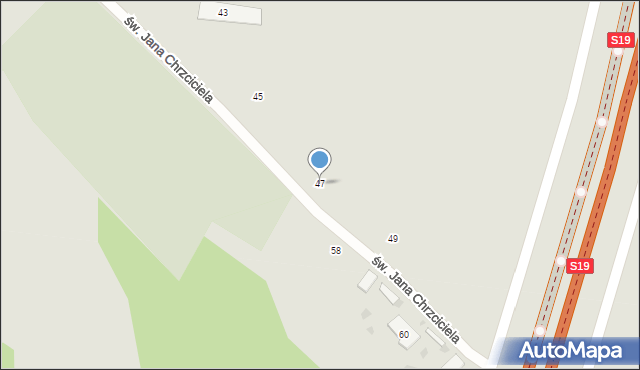 Kock, św. Jana Chrzciciela, 47, mapa Kock