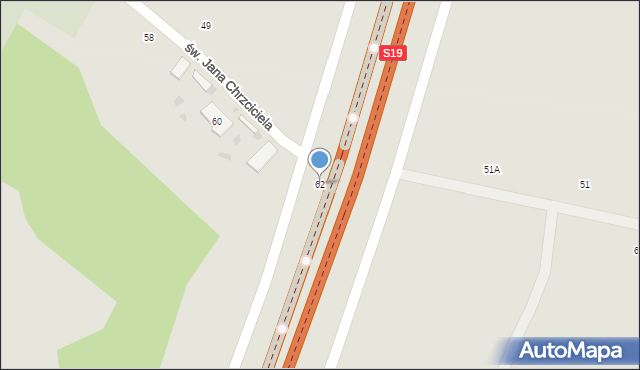 Kock, św. Jana Chrzciciela, 62, mapa Kock