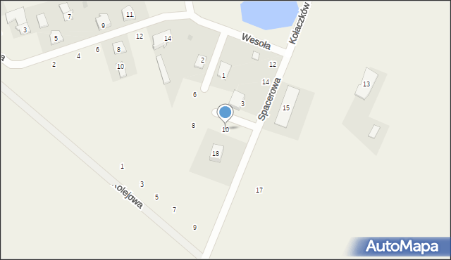 Kołaczków, Świerkowa, 10, mapa Kołaczków