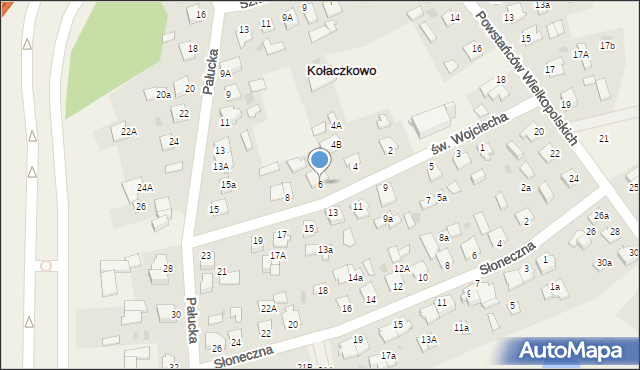 Kołaczkowo, św. Wojciecha, 6, mapa Kołaczkowo