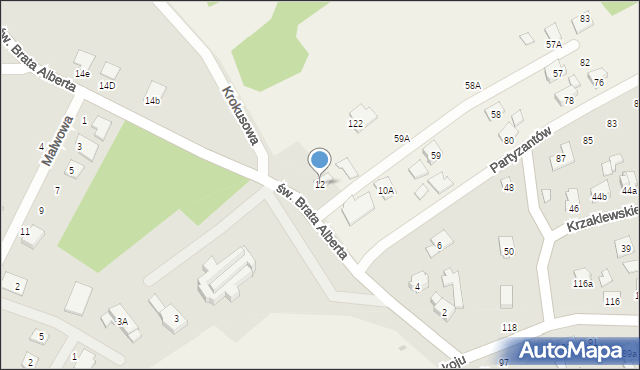 Kolbuszowa, św. Brata Alberta, 12, mapa Kolbuszowa