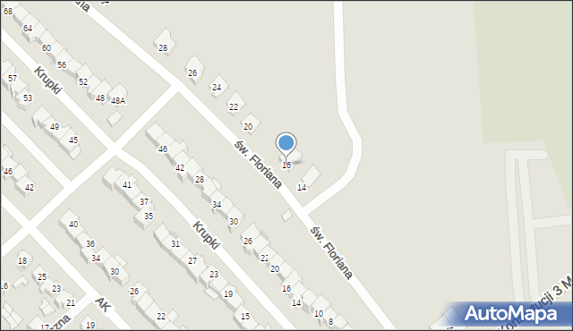 Kolno, św. Floriana, 16, mapa Kolno