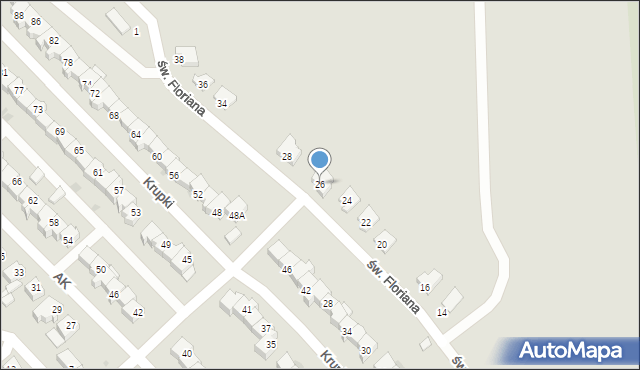 Kolno, św. Floriana, 26, mapa Kolno