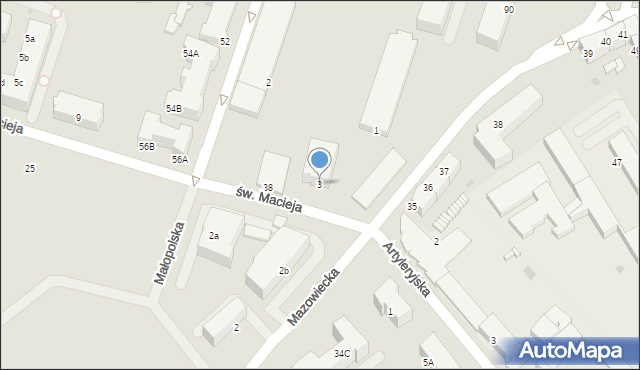 Kołobrzeg, św. Macieja, 3, mapa Kołobrzegu