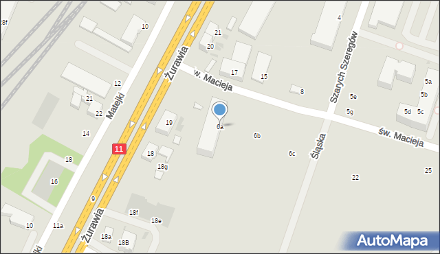 Kołobrzeg, św. Macieja, 6a, mapa Kołobrzegu