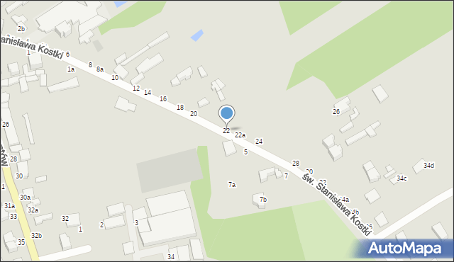 Koluszki, św. Stanisława Kostki, 22, mapa Koluszki