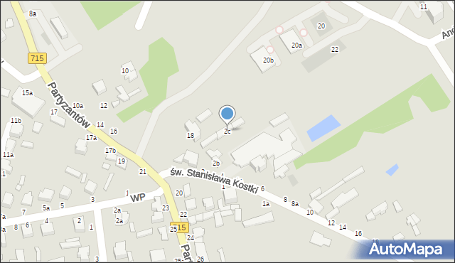 Koluszki, św. Stanisława Kostki, 2c, mapa Koluszki