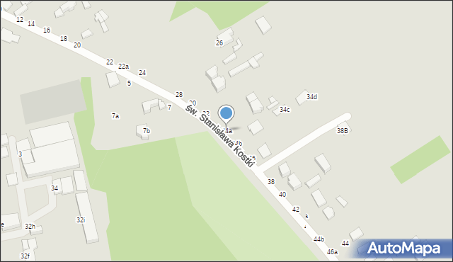 Koluszki, św. Stanisława Kostki, 34a, mapa Koluszki