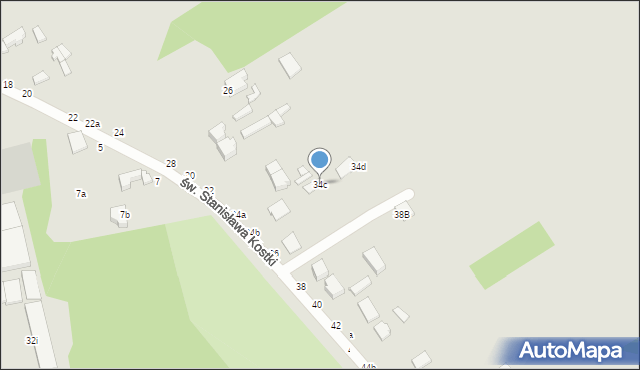 Koluszki, św. Stanisława Kostki, 34c, mapa Koluszki