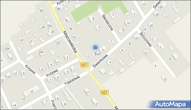 Komorowo, Świerkowa, 3, mapa Komorowo