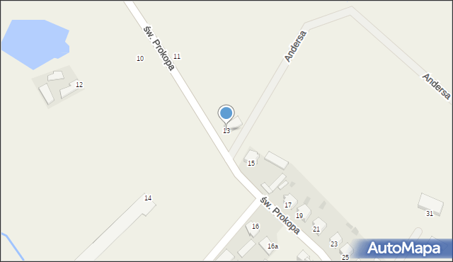 Koneck, św. Prokopa, 13, mapa Koneck