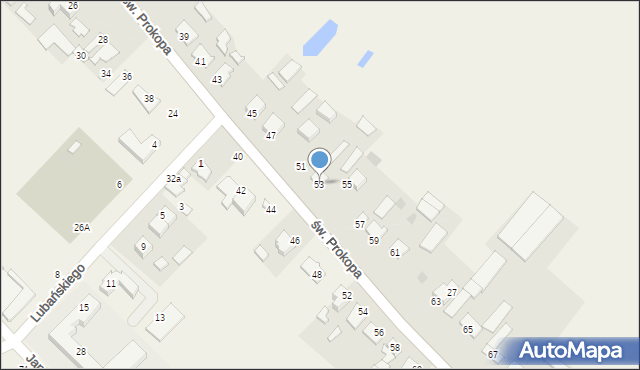 Koneck, św. Prokopa, 53, mapa Koneck