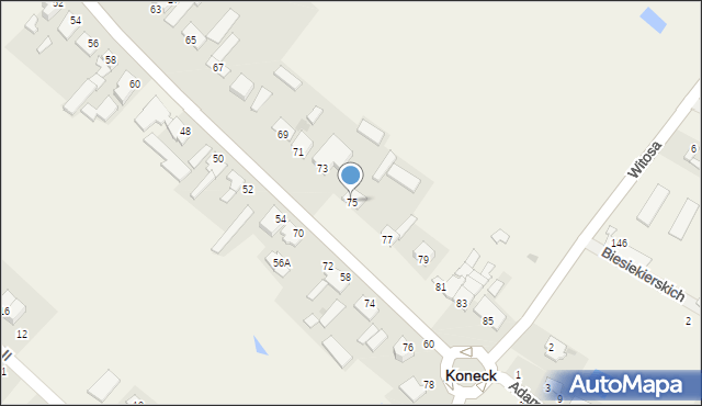 Koneck, św. Prokopa, 75, mapa Koneck