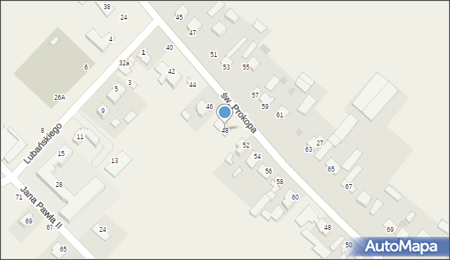 Koneck, św. Prokopa, 48, mapa Koneck
