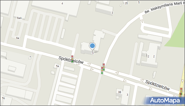 Konin, św. Maksymiliana Marii Kolbego, 1, mapa Konina