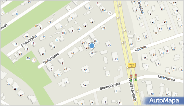Konstancin-Jeziorna, Świerkowa, 1c, mapa Konstancin-Jeziorna