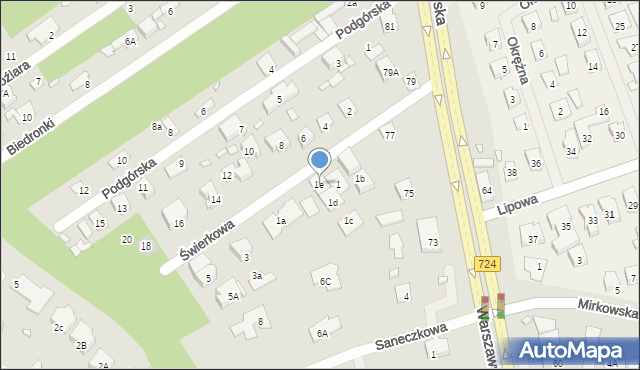 Konstancin-Jeziorna, Świerkowa, 1e, mapa Konstancin-Jeziorna