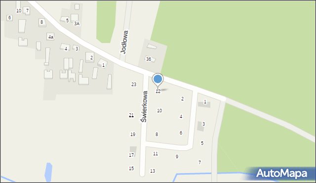 Kopaniny, Świerkowa, 12, mapa Kopaniny