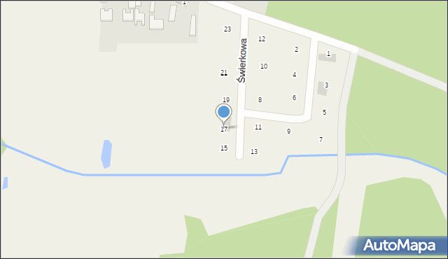 Kopaniny, Świerkowa, 17, mapa Kopaniny