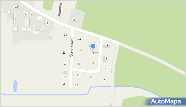 Kopaniny, Świerkowa, 4, mapa Kopaniny