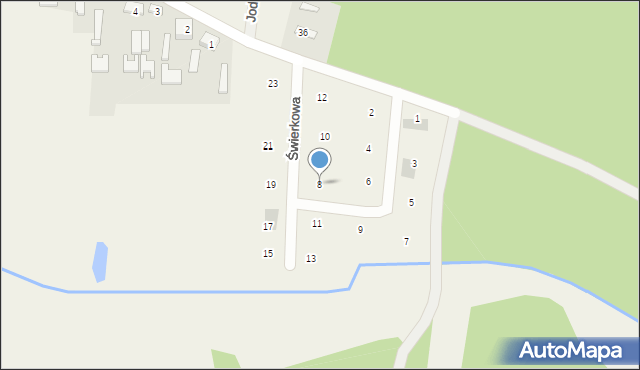 Kopaniny, Świerkowa, 8, mapa Kopaniny