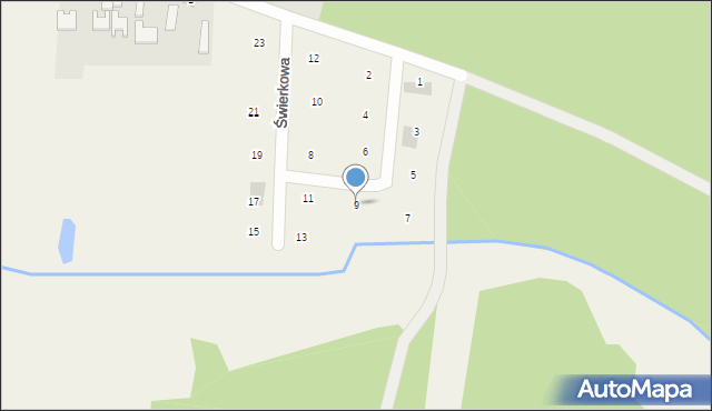 Kopaniny, Świerkowa, 9, mapa Kopaniny