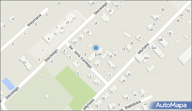 Kórnik, św. Jana Kantego, 6, mapa Kórnik