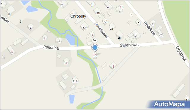 Korytów A, Świerkowa, 1A, mapa Korytów A