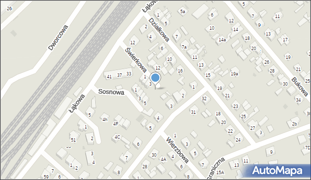 Kościan, Świerkowa, 5, mapa Kościan