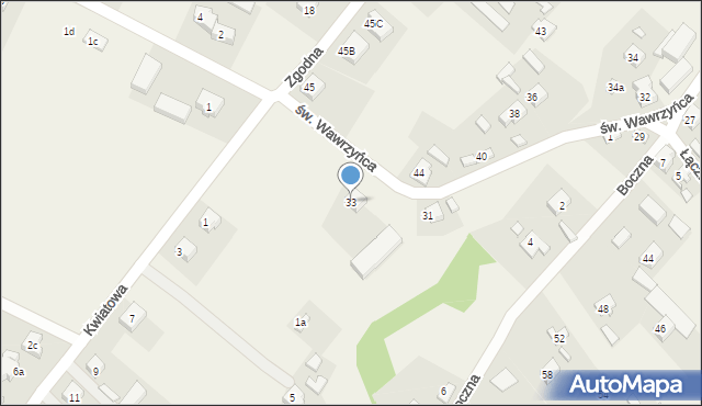 Kościelna Wieś, św. Wawrzyńca, 33, mapa Kościelna Wieś