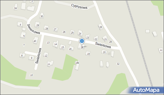 Kościerzyna, Świerkowa, 18, mapa Kościerzyna