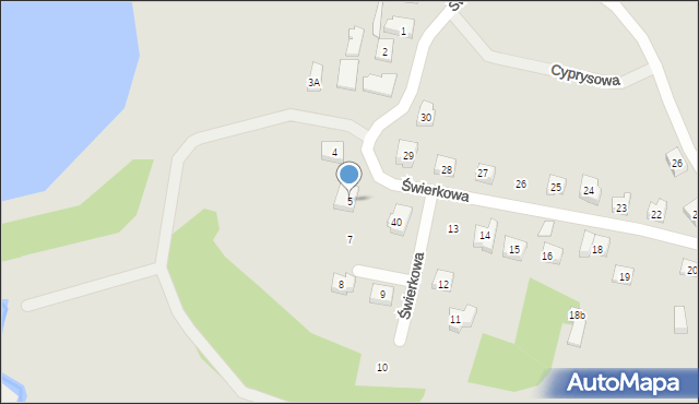 Kościerzyna, Świerkowa, 5, mapa Kościerzyna