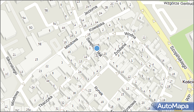 Kościerzyna, Świętojańska, 22, mapa Kościerzyna