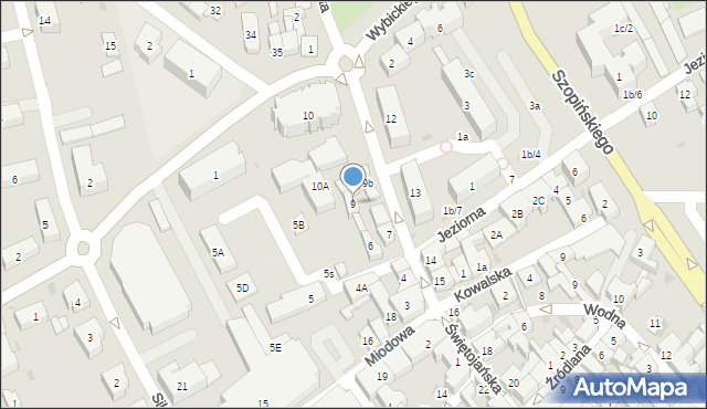 Kościerzyna, Świętojańska, 9, mapa Kościerzyna