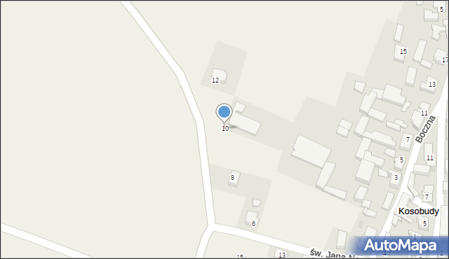 Kosobudy, św. Jana Nepomucena, 10, mapa Kosobudy