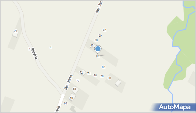 Kostomłoty Pierwsze, św. Jana, 84, mapa Kostomłoty Pierwsze